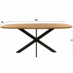 Deens Ovale Eettafel Arhus Solid 180cm - Acaciahout - Loft24.nl