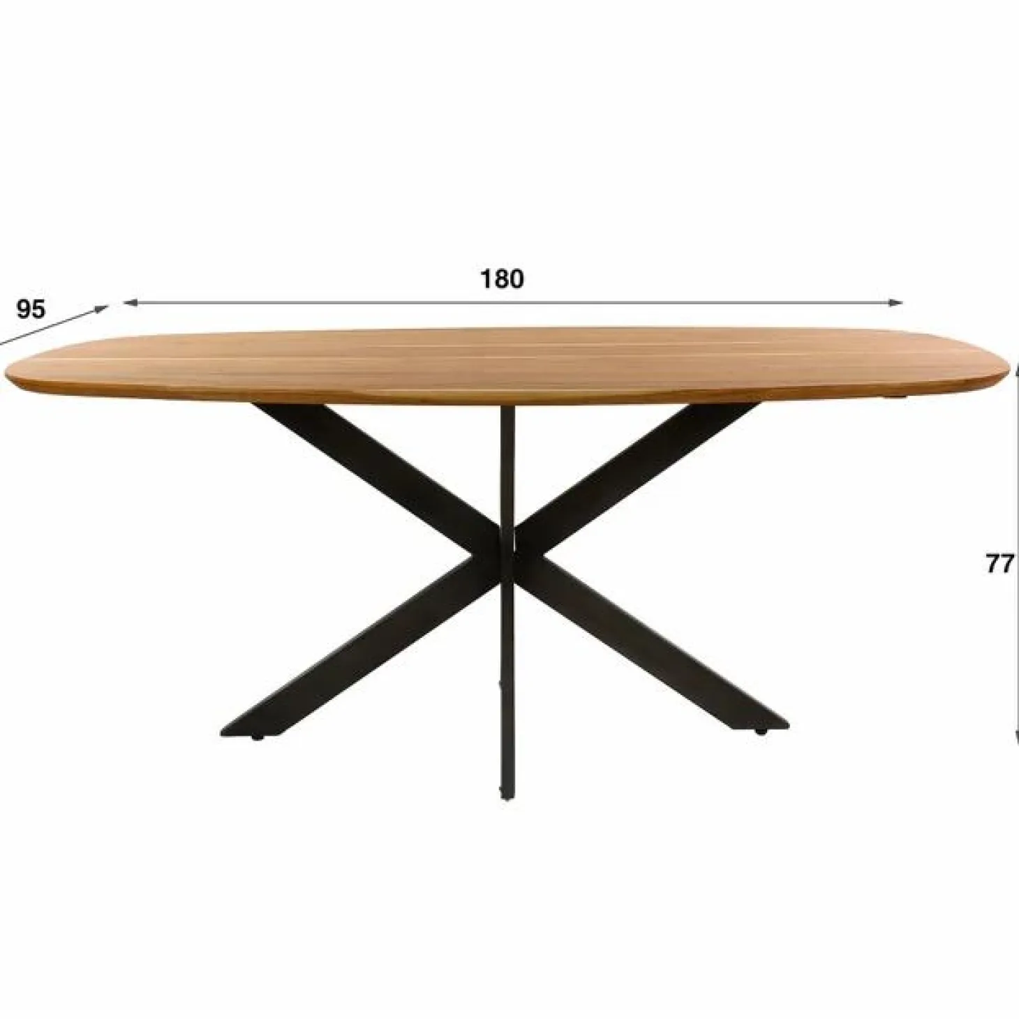 Deens Ovale Eettafel Arhus Solid 180cm - Acaciahout - Loft24.nl