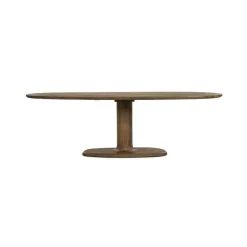 Deens Ovale Eettafel Coco Mangohout 240 x 110 cm - Lichtbruin - Loft24.nl