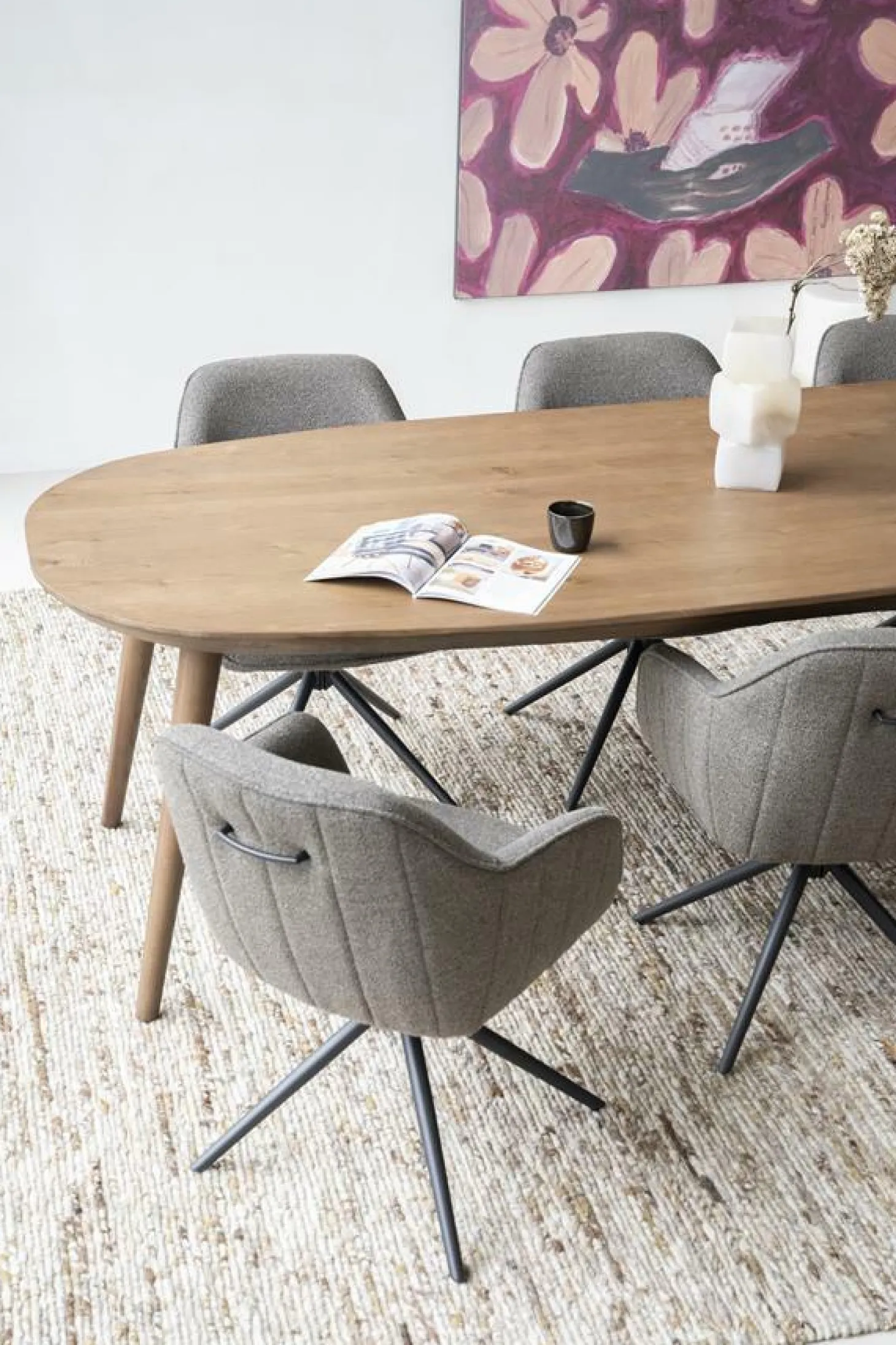 Deens Ovale Eettafel Elijah 260 x 100cm - kleur Bruin - Loft24.nl