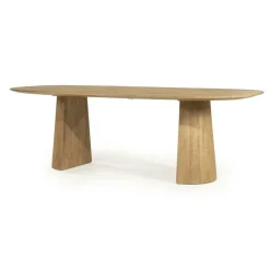 Deens Ovale Eettafel Lune Mangohout 240 x 105 cm - Naturel - Loft24.nl