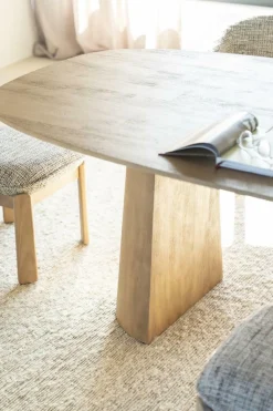 Deens Ovale Eettafel Lune Mangohout 240 x 105 cm - Naturel - Loft24.nl