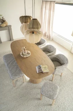 Deens Ovale Eettafel Lune Mangohout 240 x 105 cm - Naturel - Loft24.nl