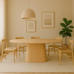 Deens Ovale Eettafel Nola Eikenhout 300 x 110 cm - Naturel - Loft24.nl