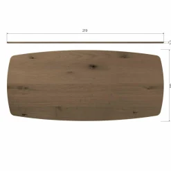 Deens Ovale Eettafel Tablo Eikenhout, Met Haarlem 4-standen poot - 220 cm - Cashmere Brown - Loft24.nl