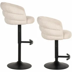 Draaibare Barstoel Nikki Chenille - Beige - Loft24.nl