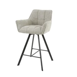 Draaibare Barstoel Raster Bouclé - Zandkleur - Loft24.nl