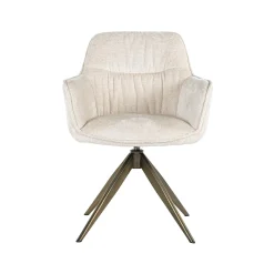 Draaibare Eetkamerstoel Aline Chenille kleur Wit - Loft24.nl