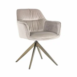 Draaibare Eetkamerstoel Aline Velvet kleur Khaki - Loft24.nl