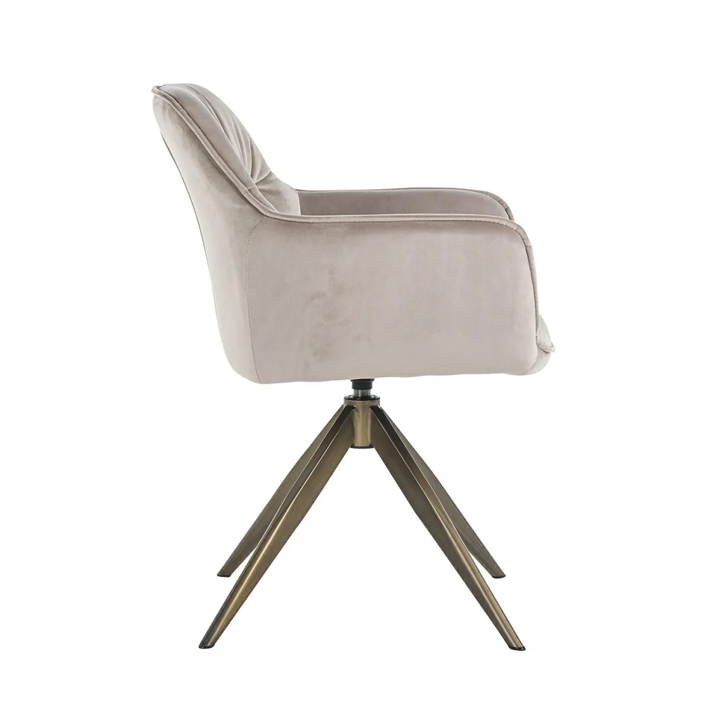 Draaibare Eetkamerstoel Aline Velvet kleur Khaki - Loft24.nl