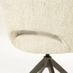 Draaibare Eetkamerstoel Alissa Bouclé - Beige - Loft24.nl