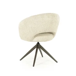 Draaibare Eetkamerstoel Alissa Bouclé - Beige - Loft24.nl