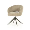 Draaibare Eetkamerstoel Alissa Bouclé - Taupe - Loft24.nl