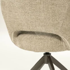 Draaibare Eetkamerstoel Alissa Bouclé - Taupe - Loft24.nl