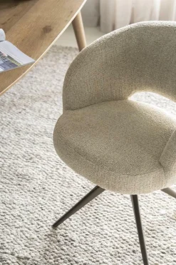 Draaibare Eetkamerstoel Alissa Bouclé - Taupe - Loft24.nl