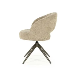 Draaibare Eetkamerstoel Alissa Bouclé - Taupe - Loft24.nl