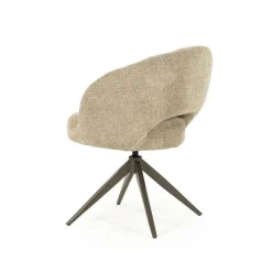 Draaibare Eetkamerstoel Alissa Bouclé - Taupe - Loft24.nl