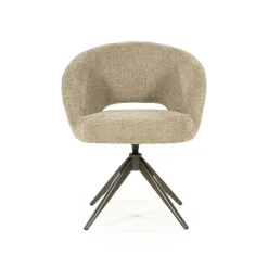 Draaibare Eetkamerstoel Alissa Bouclé - Taupe - Loft24.nl