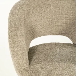 Draaibare Eetkamerstoel Alissa Bouclé - Taupe - Loft24.nl