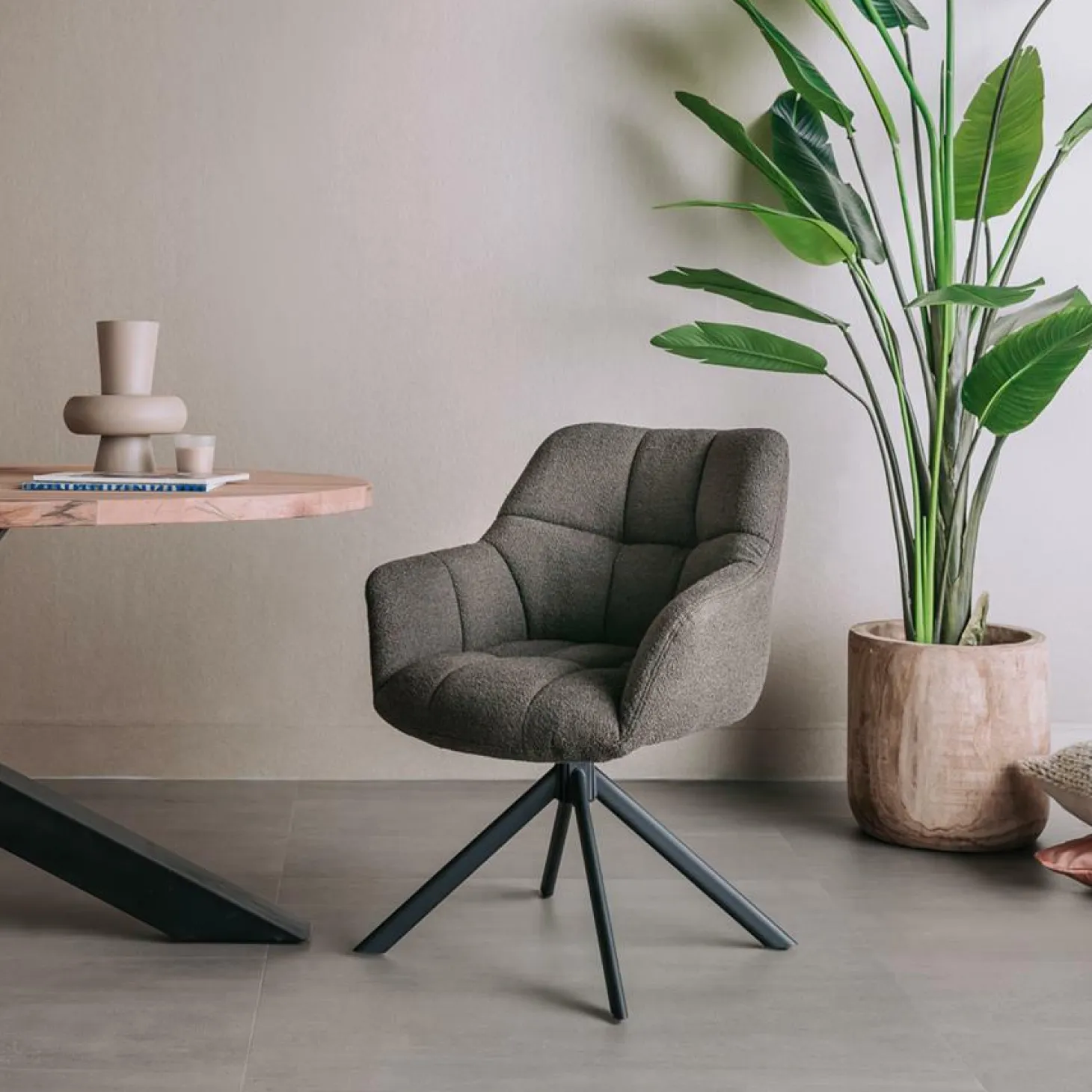 Draaibare Eetkamerstoel Alba - Donkerbruin - Loft24.nl