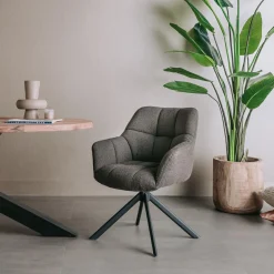 Draaibare Eetkamerstoel Alba - Donkerbruin - Loft24.nl