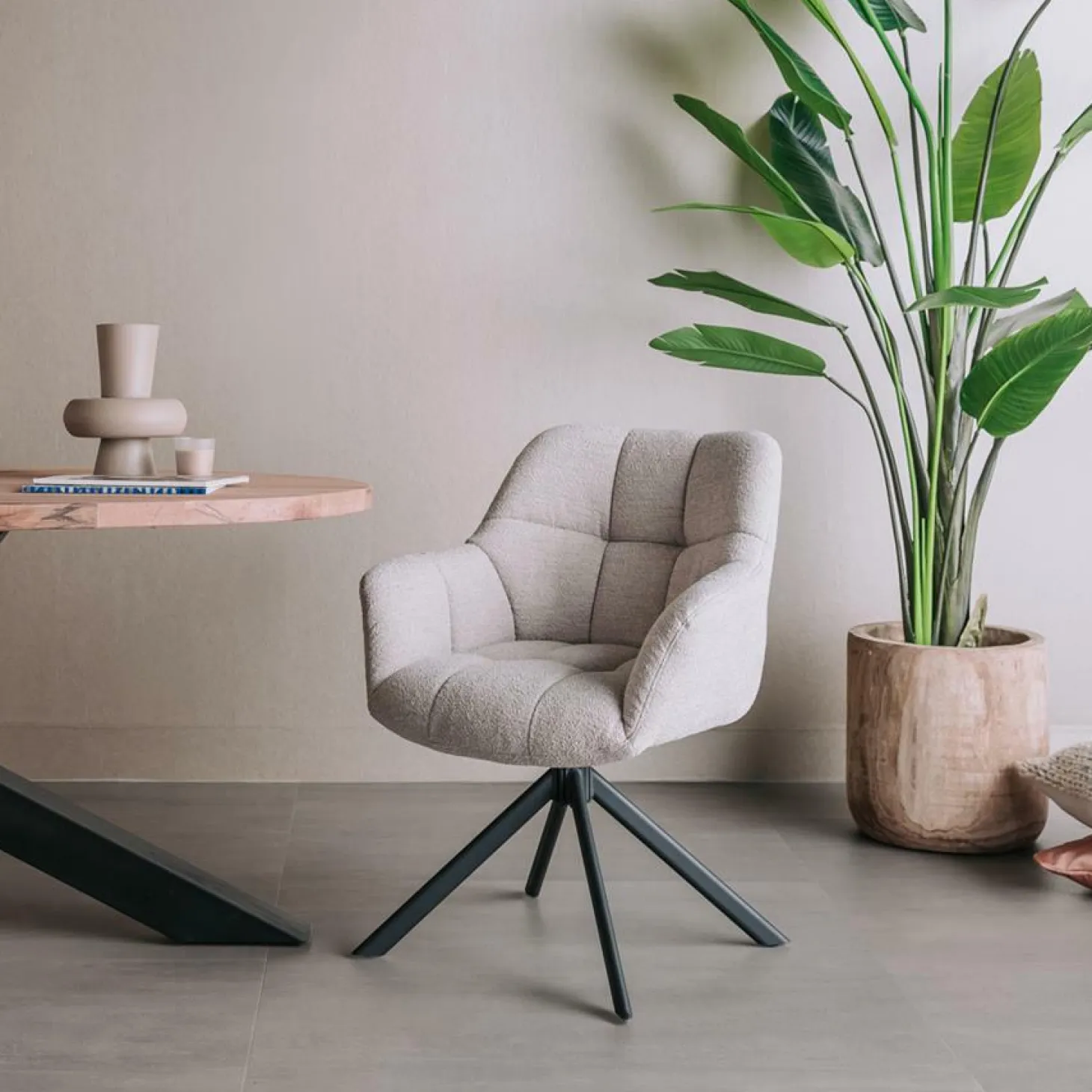 Draaibare Eetkamerstoel Alba - Naturel - Loft24.nl