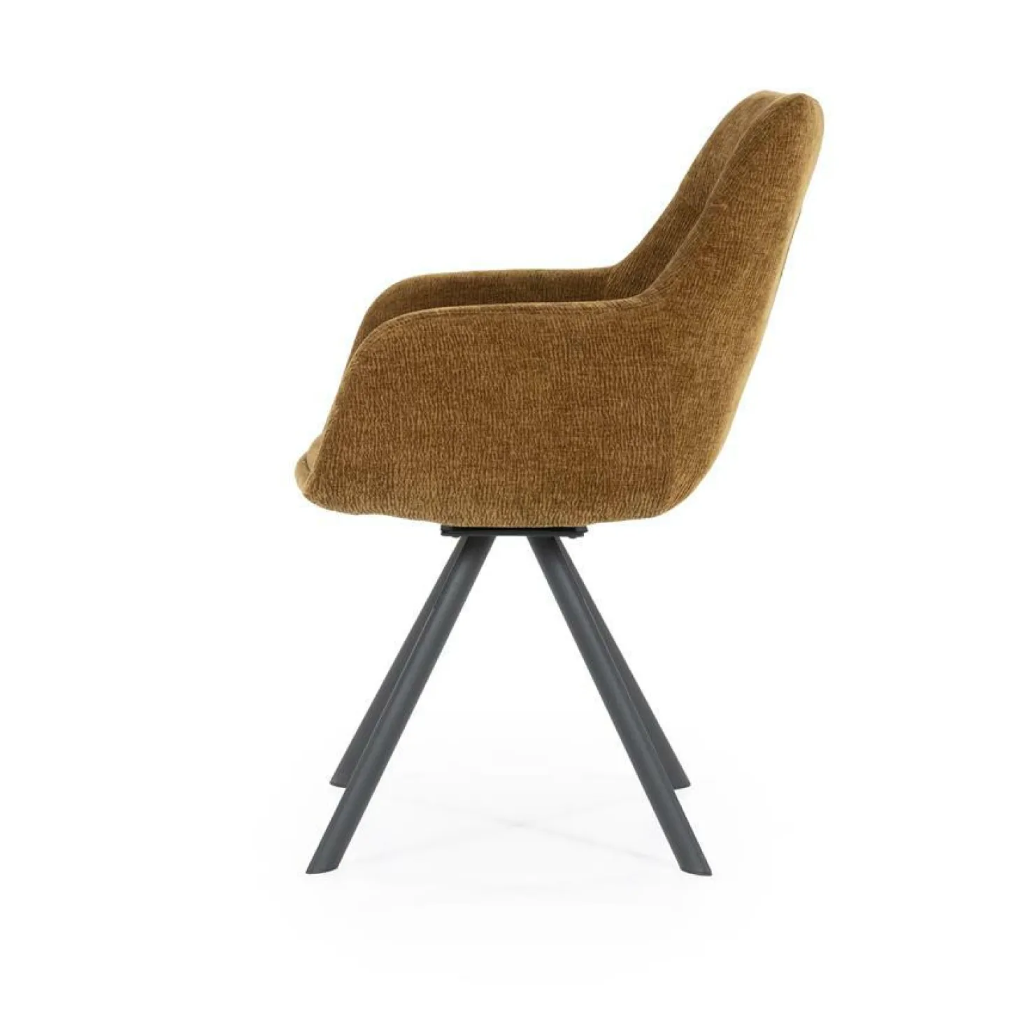 Draaibare Eetkamerstoel Bliss met armleuning- Mosterd - Loft24.nl