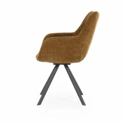 Draaibare Eetkamerstoel Bliss met armleuning- Mosterd - Loft24.nl