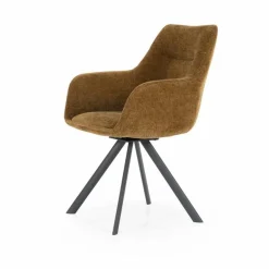 Draaibare Eetkamerstoel Bliss met armleuning- Mosterd - Loft24.nl