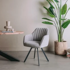 Draaibare Eetkamerstoel Bruno - Blauwgrijs - Loft24.nl