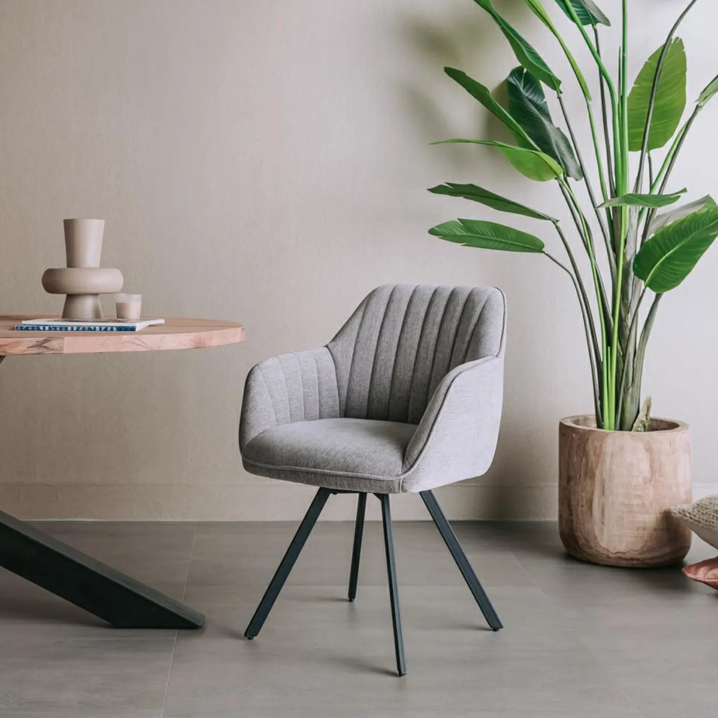 Draaibare Eetkamerstoel Bruno - Blauwgrijs - Loft24.nl