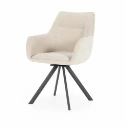 Draaibare Eetkamerstoel Bliss met armleuning- Taupe - Loft24.nl
