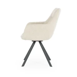 Draaibare Eetkamerstoel Bliss met armleuning- Taupe - Loft24.nl
