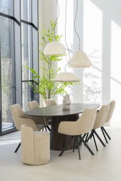 Draaibare Eetkamerstoel Bliss met armleuning- Taupe - Loft24.nl