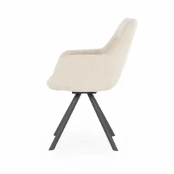 Draaibare Eetkamerstoel Bliss met armleuning- Taupe - Loft24.nl