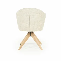 Draaibare Eetkamerstoel Connor Eiken onderstel kleur Beige - Loft24.nl