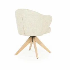 Draaibare Eetkamerstoel Connor Eiken onderstel kleur Beige - Loft24.nl