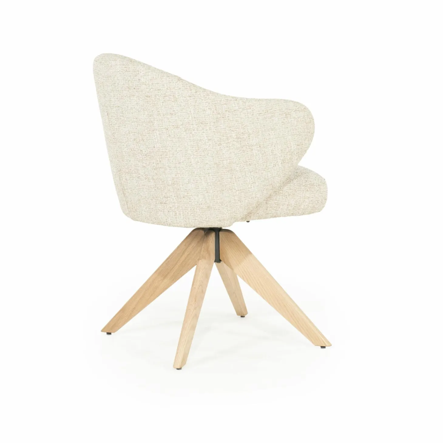 Draaibare Eetkamerstoel Connor Eiken onderstel kleur Beige - Loft24.nl