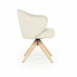 Draaibare Eetkamerstoel Connor Eiken onderstel kleur Beige - Loft24.nl