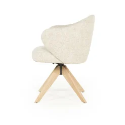 Draaibare Eetkamerstoel Connor Eiken onderstel kleur Beige - Loft24.nl
