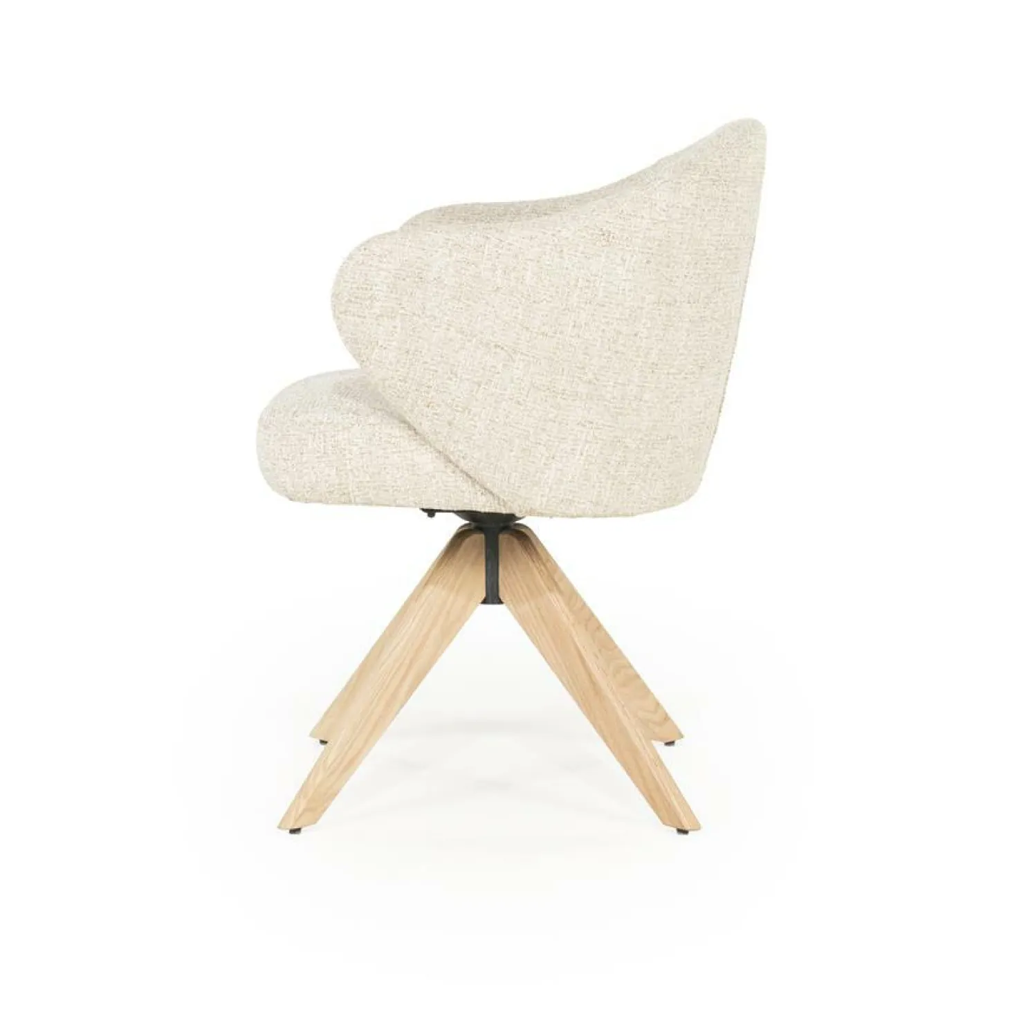 Draaibare Eetkamerstoel Connor Eiken onderstel kleur Beige - Loft24.nl