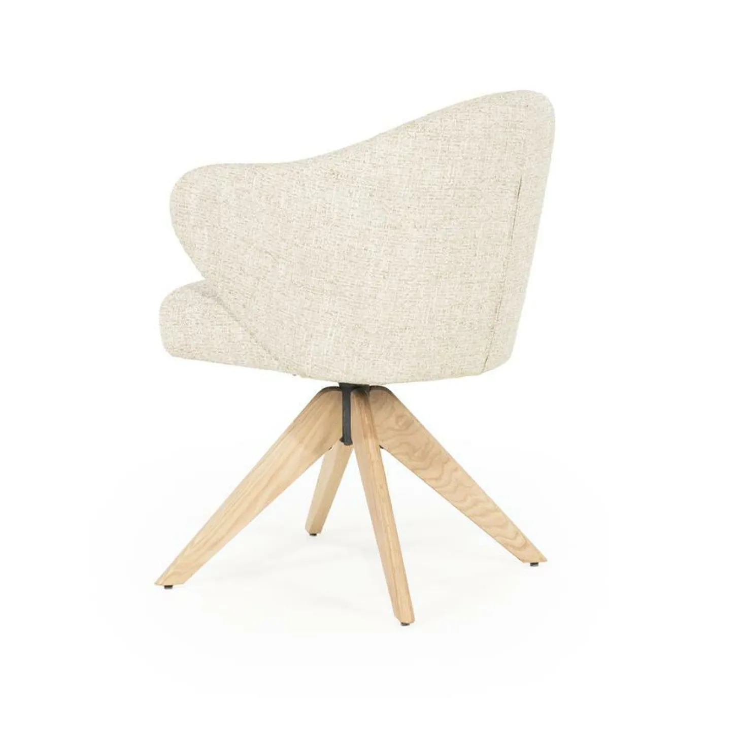 Draaibare Eetkamerstoel Connor Eiken onderstel kleur Beige - Loft24.nl