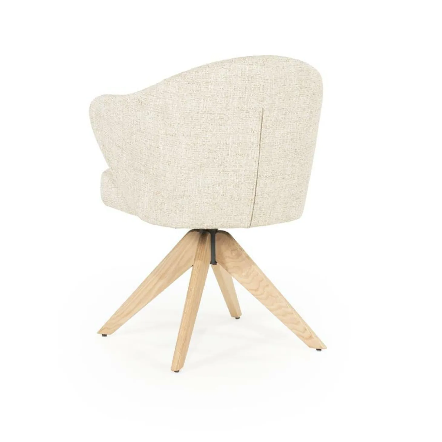 Draaibare Eetkamerstoel Connor Eiken onderstel kleur Beige - Loft24.nl