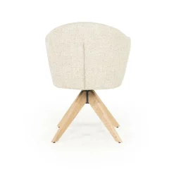 Draaibare Eetkamerstoel Connor Eiken onderstel kleur Beige - Loft24.nl