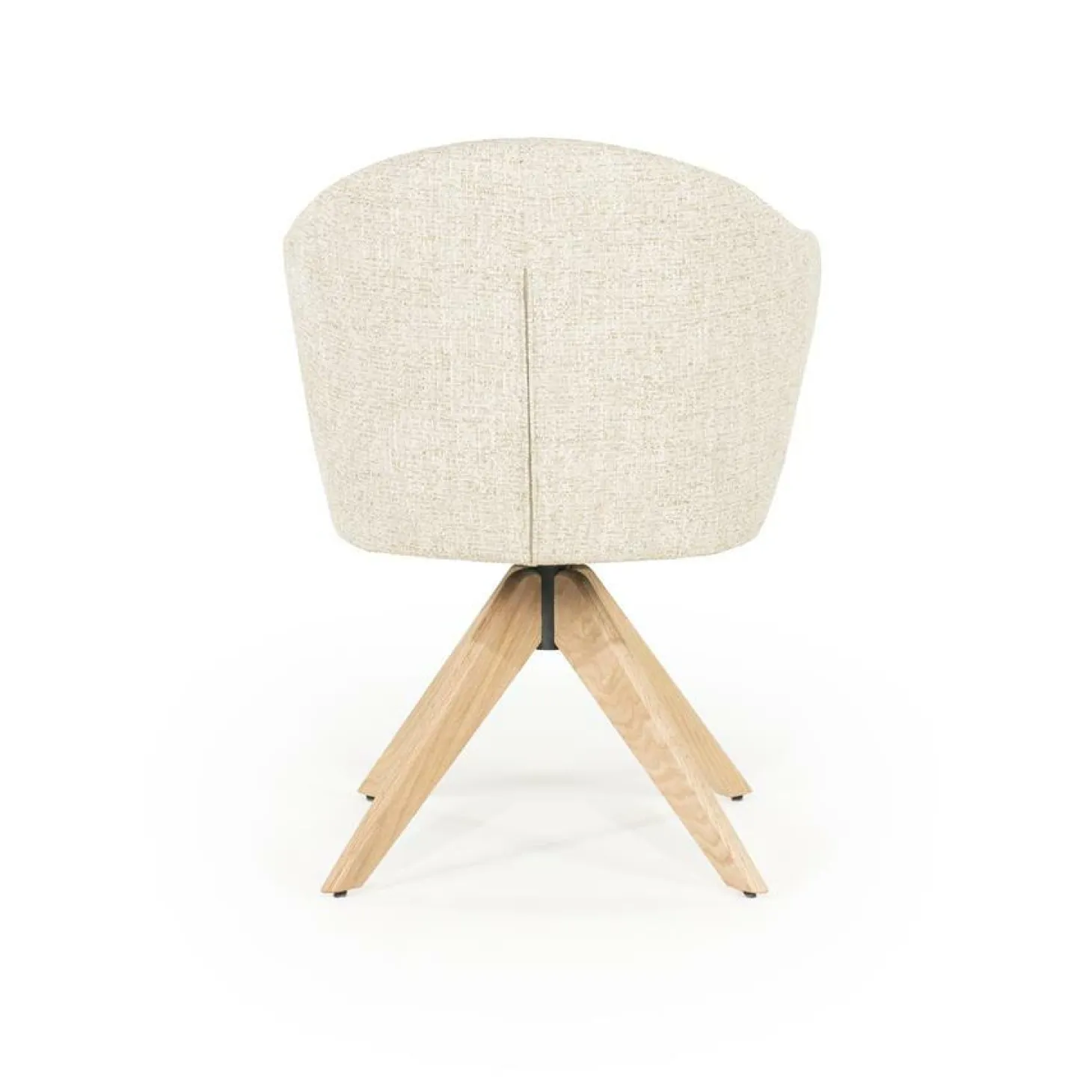 Draaibare Eetkamerstoel Connor Eiken onderstel kleur Beige - Loft24.nl