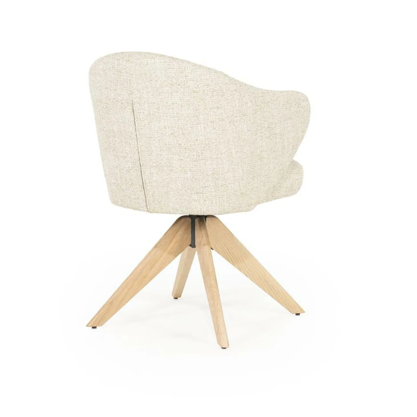 Draaibare Eetkamerstoel Connor Eiken onderstel kleur Beige - Loft24.nl