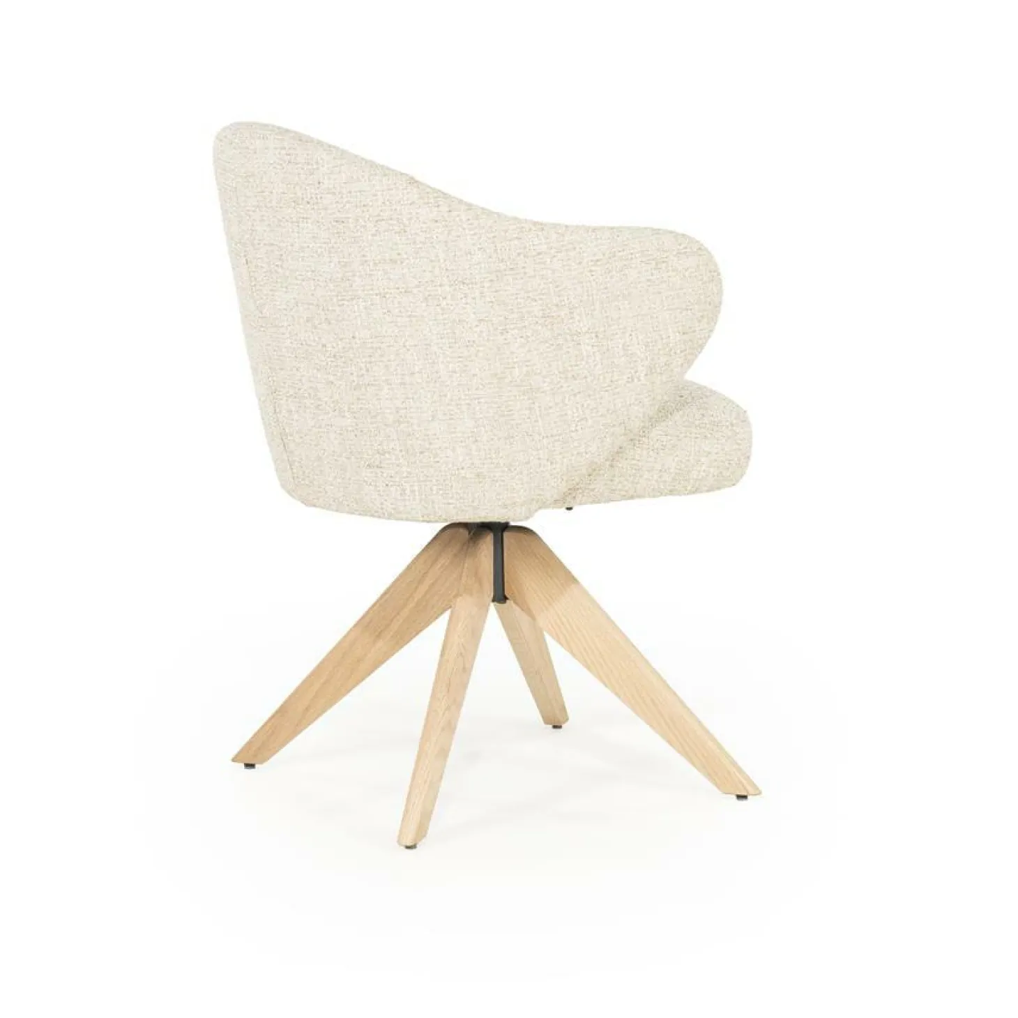 Draaibare Eetkamerstoel Connor Eiken onderstel kleur Beige - Loft24.nl