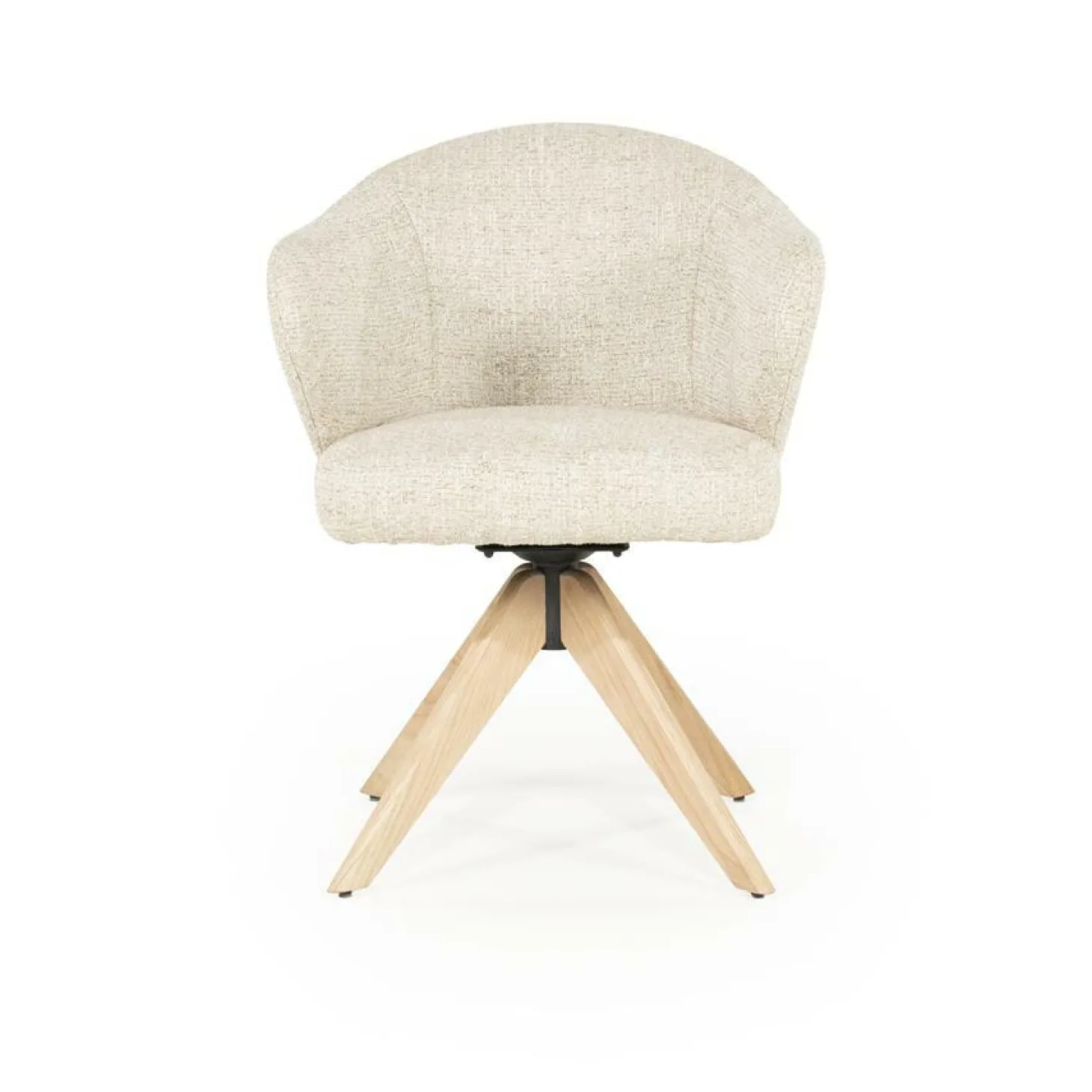 Draaibare Eetkamerstoel Connor Eiken onderstel kleur Beige - Loft24.nl