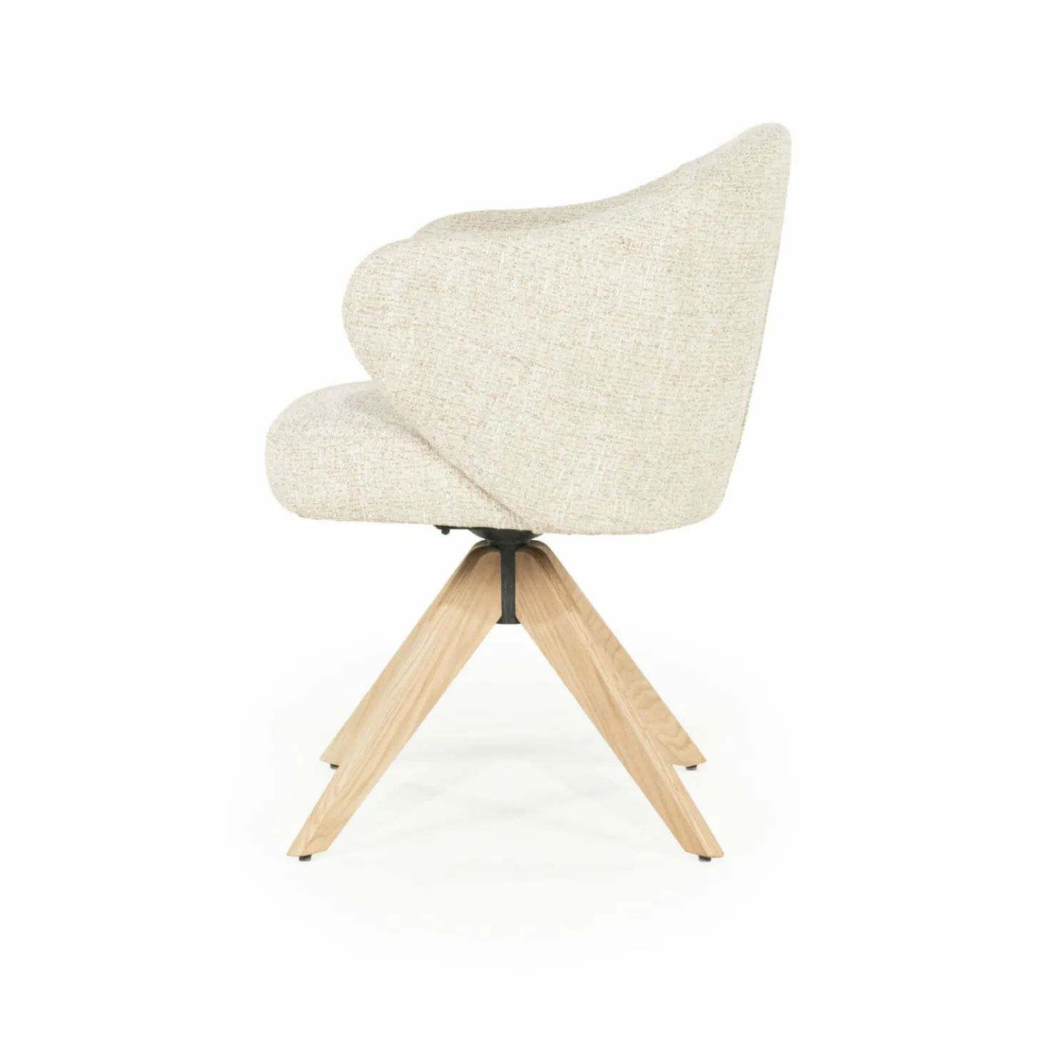 Draaibare Eetkamerstoel Connor Eiken onderstel kleur Beige - Loft24.nl