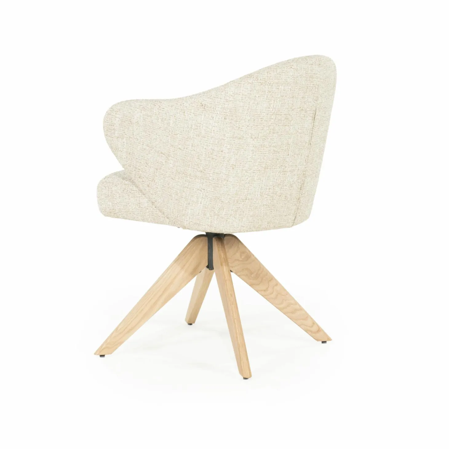 Draaibare Eetkamerstoel Connor Eiken onderstel kleur Beige - Loft24.nl